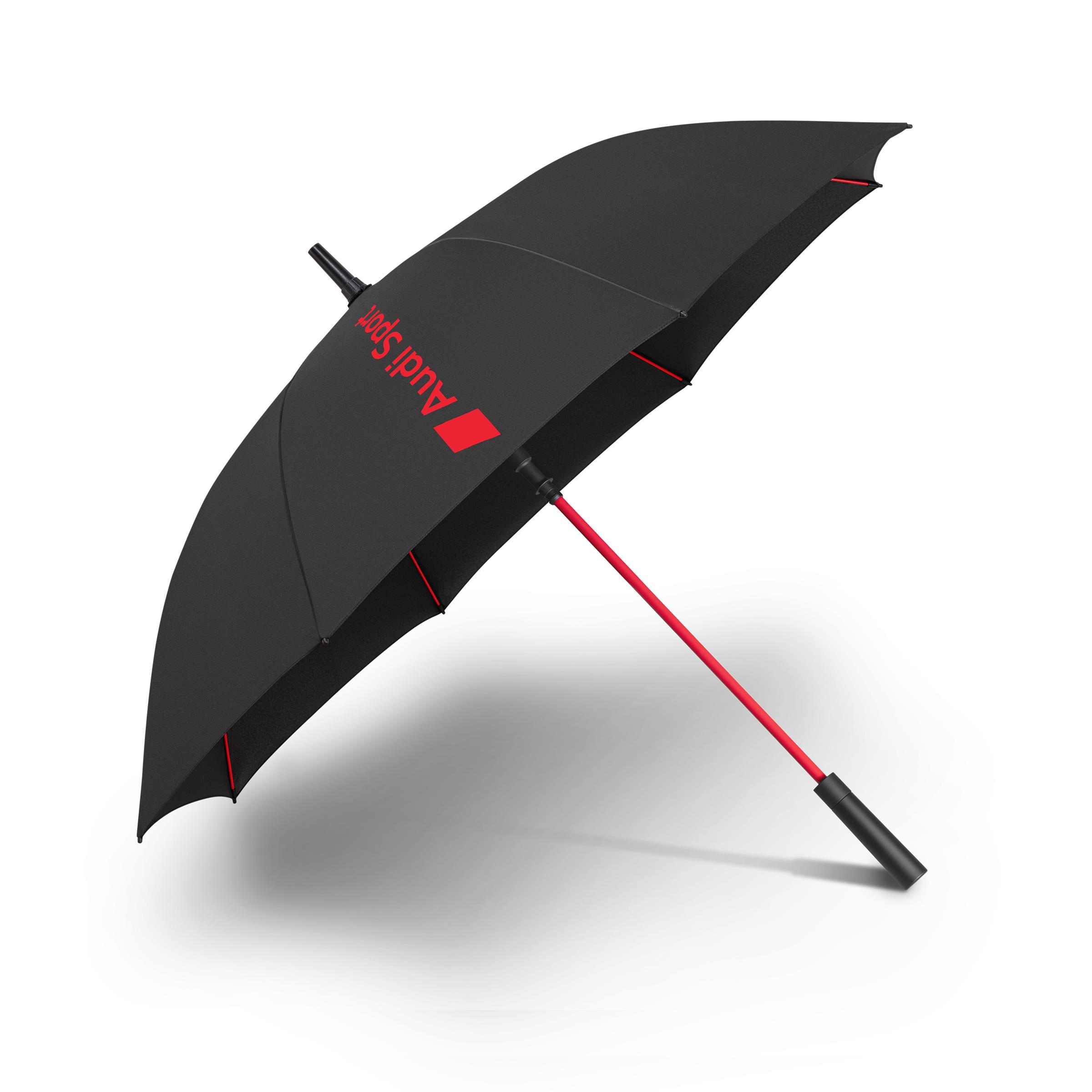 Original Audi Sport Stockschirm, schwarz/rot, groß