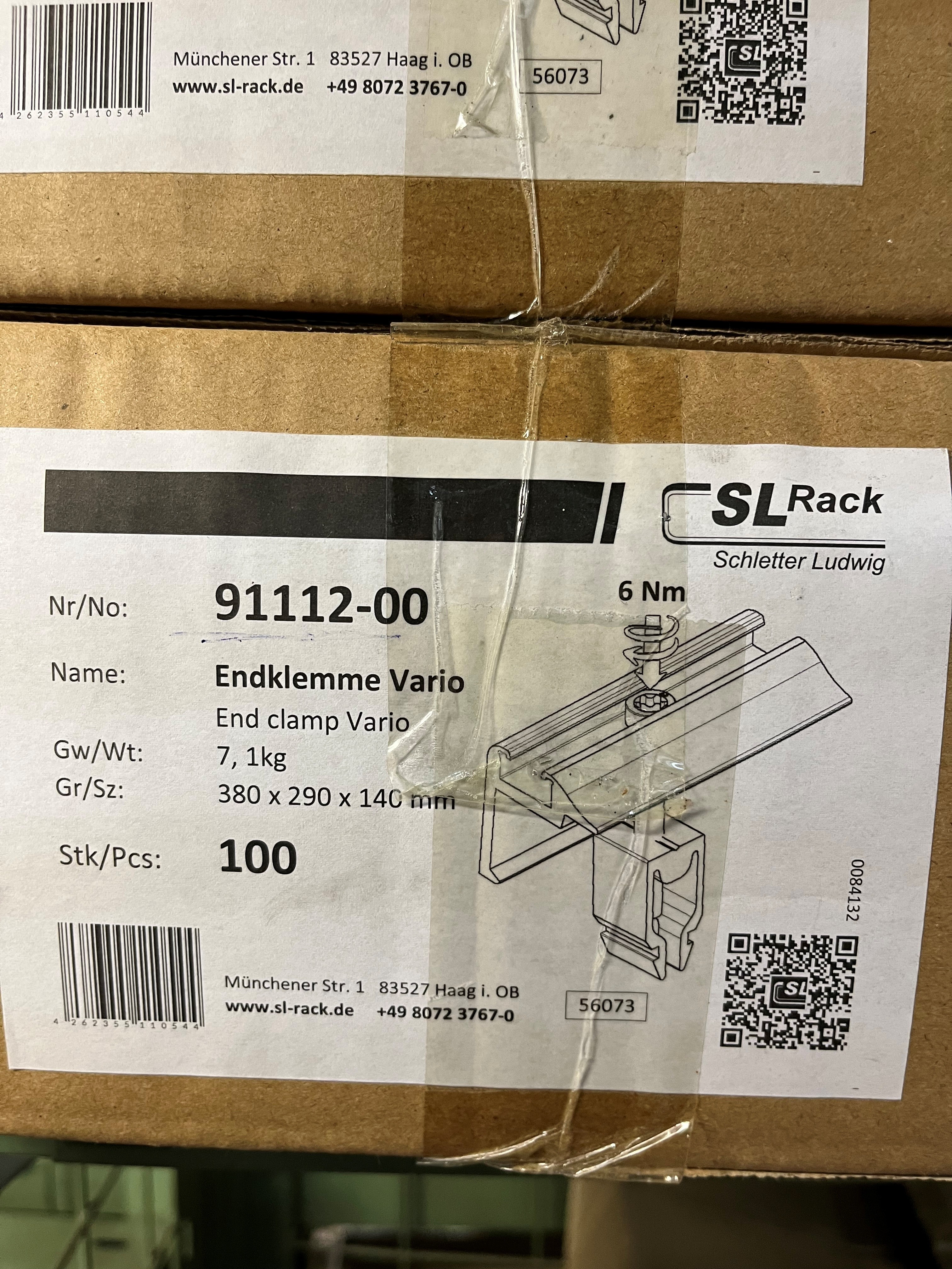 SL-Rack Modul Endklemme silber