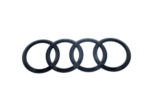 Original Audi A4 A6 e-tron Schriftzug Emblem Audi Ringe, schwarz glänzend, hinten seitlich