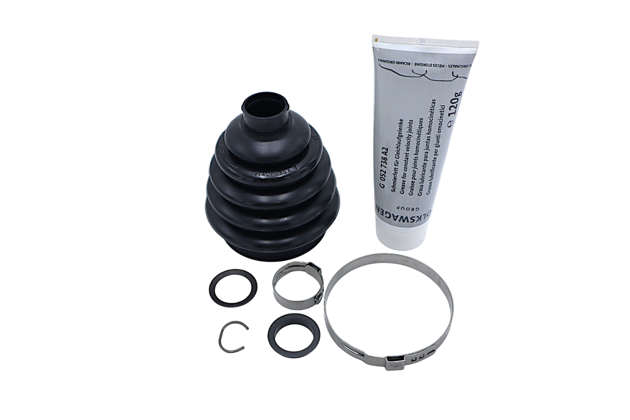 Original VW Golf Audi A3 Seat Altea Skoda Octavia Gelenkschutzhülle mit Montageteilen und Schmierfett aussen