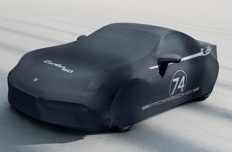 Original Porsche Indoor-Car-Cover "turbo 50" inklusive Lenkrad-Cover - 99204401213