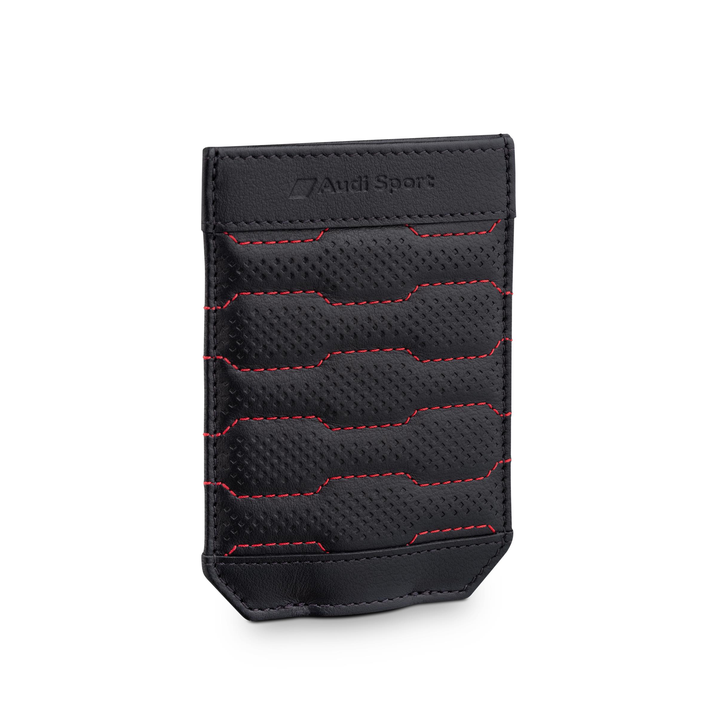 Original Audi Sport Fahrzeugschlüsseletui Leder, schwarz/rot