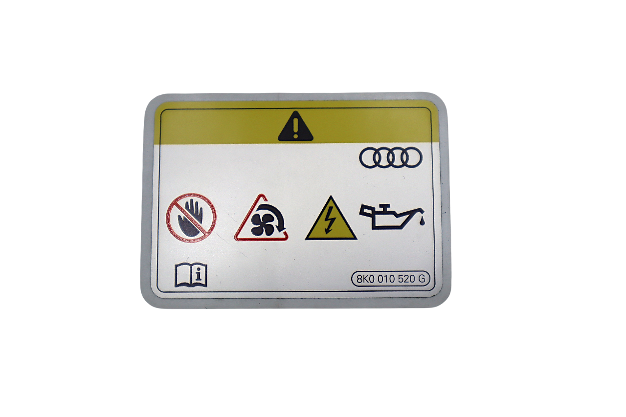 Original Audi A1 A3 A4 A5 Q5 Kennschild „Achtung – Motor abstellen“