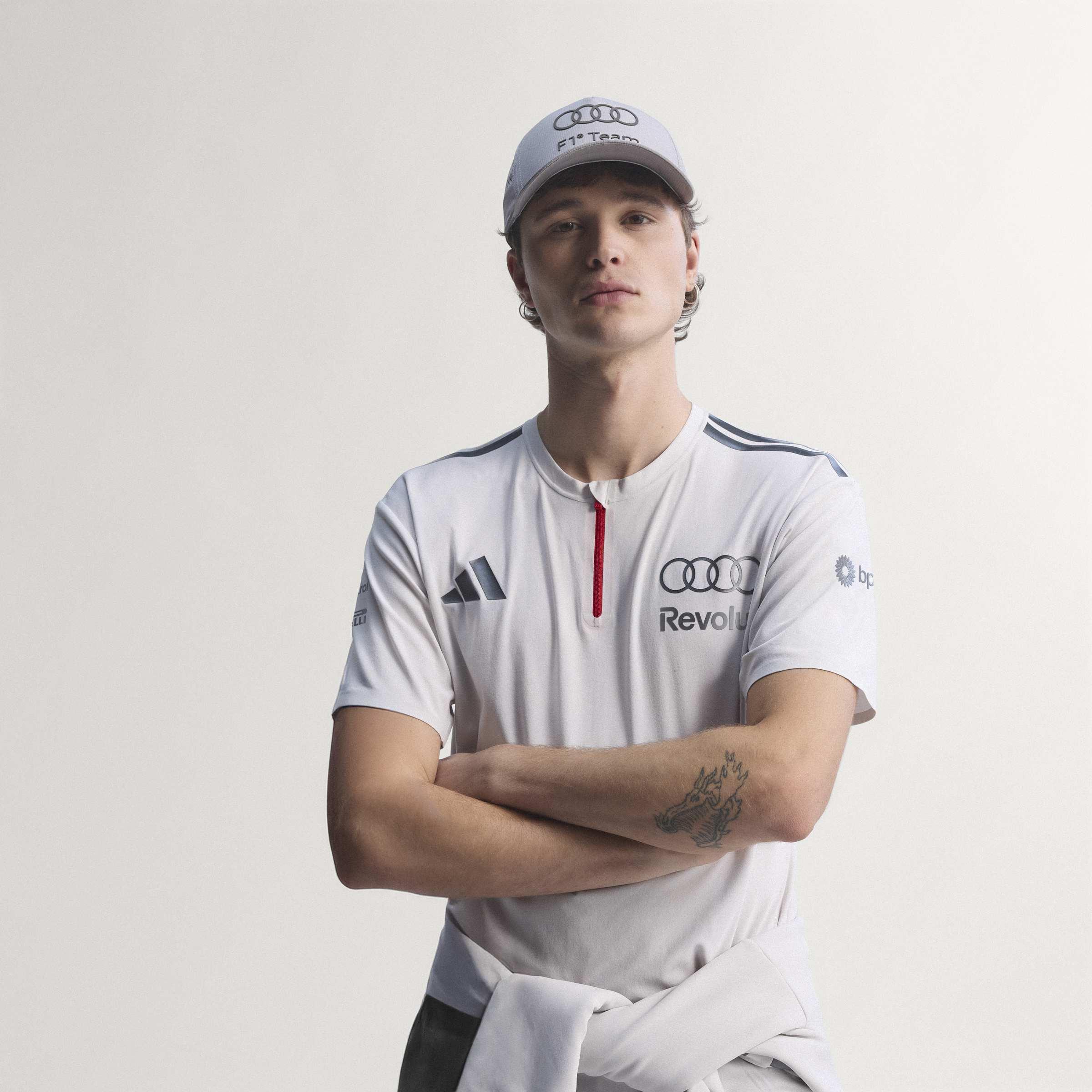 Original Audi Formel 1 Fan Polo kurzarm Herren, weiß - 313260250-Konfig