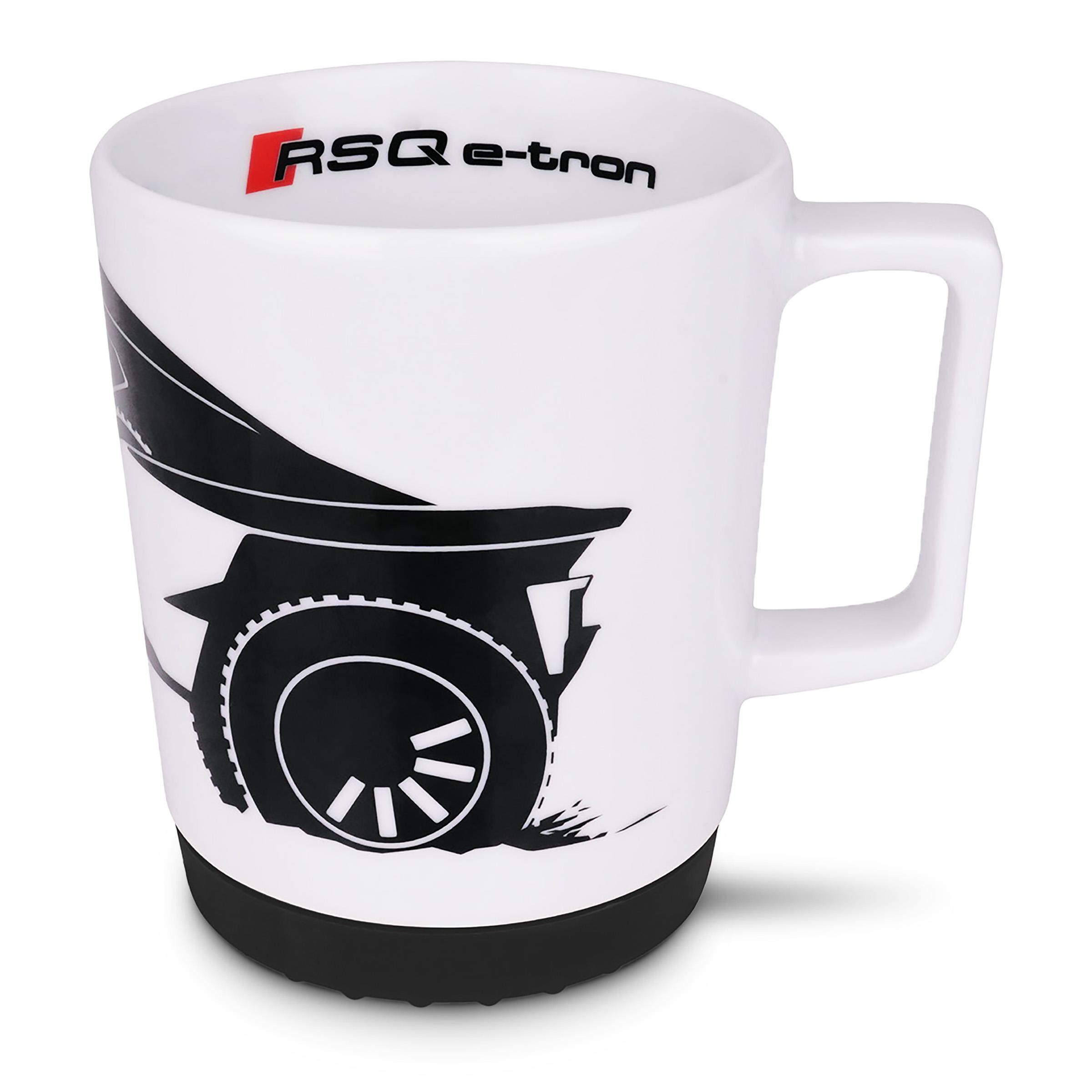 Original Audi Sport Tasse RS Q e-tron Tasse Kaffeetasse Porzellantasse Cafe Becher weiß