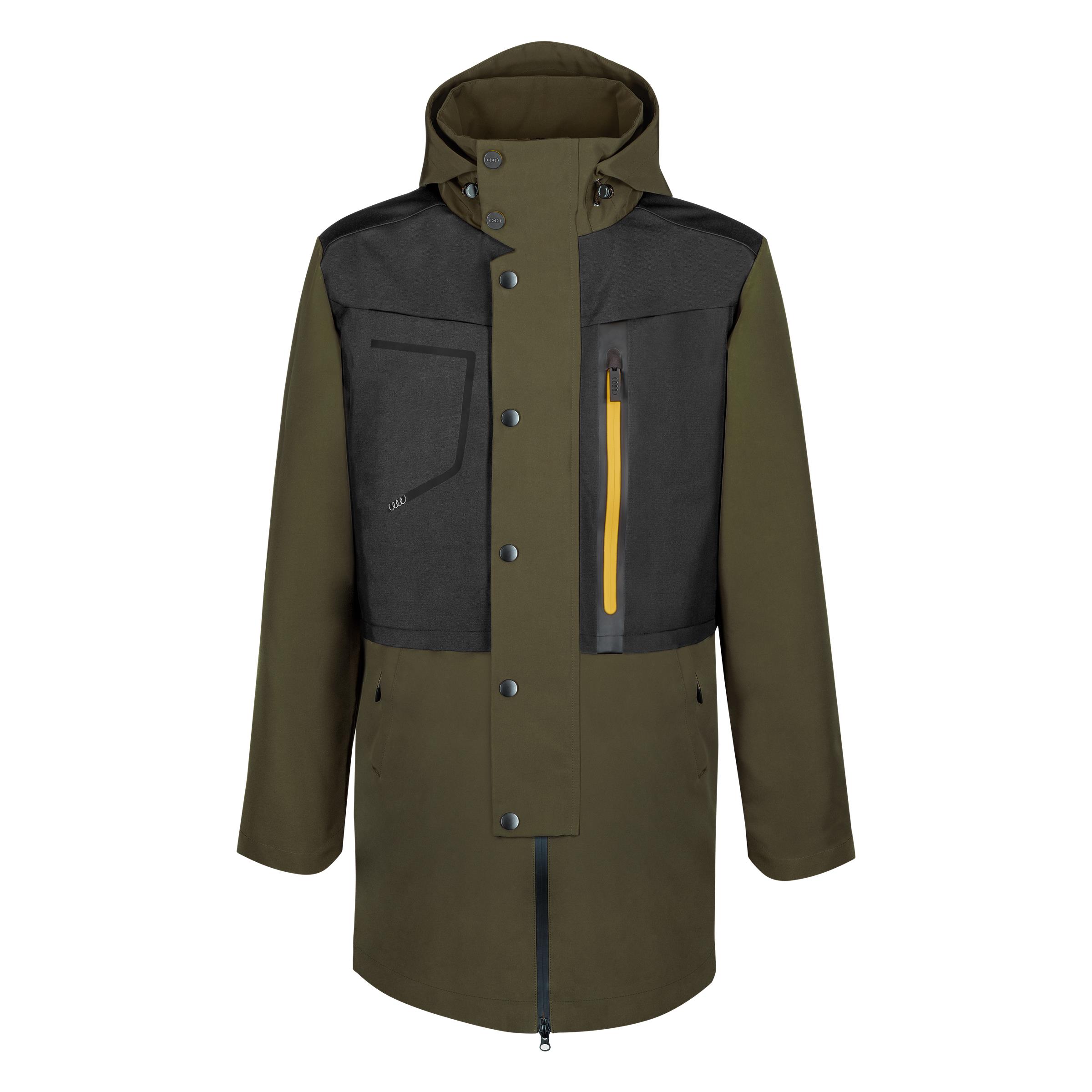 Original Audi Parka, Herren Mantel Jacke, olivgrün
