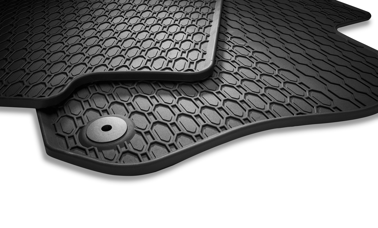 Original VW Passat B9 Satz Allwetterfußmatten Set Gummimatten vorne & hinten mit Druckknopf-Befestigung