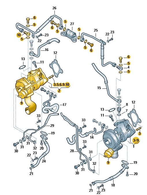 Original Audi RS4 B5 2000-2002 Abgasturbolader rechts