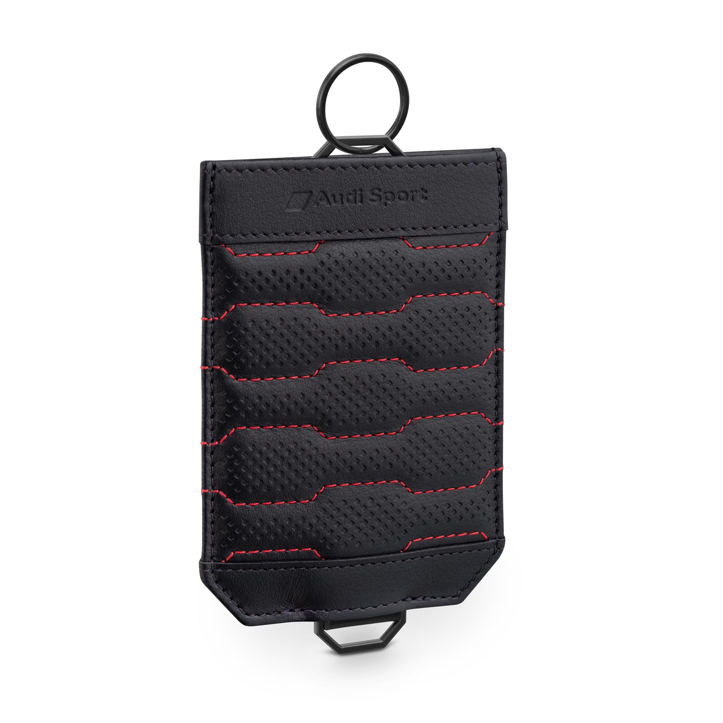 Original Audi Sport Fahrzeugschlüsseletui Leder, schwarz/rot