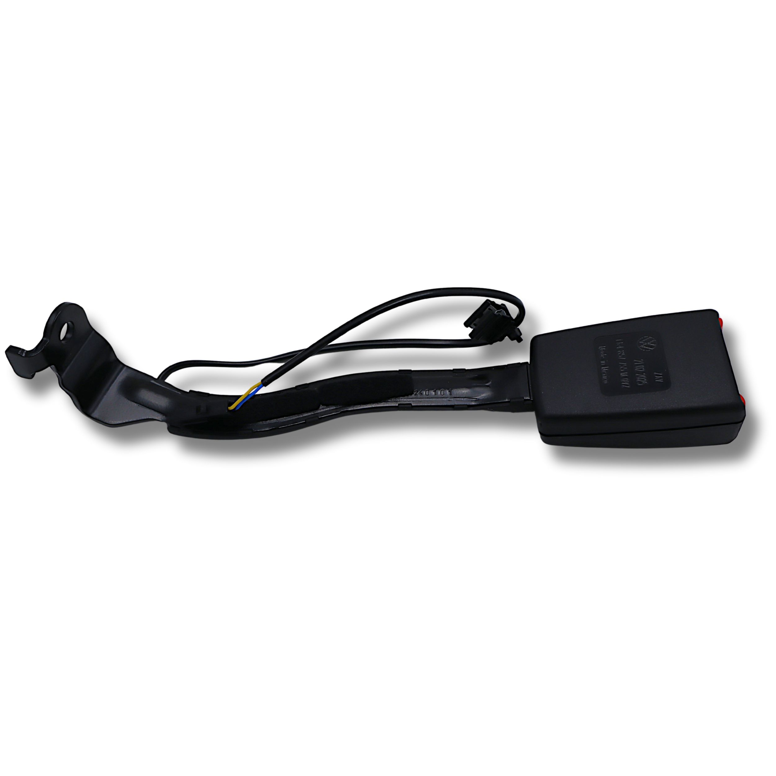 Original VW Golf Jetta Golf Plus Gurtschloss mit Warnkontakt vorne links, satinschwarz/feuerrot