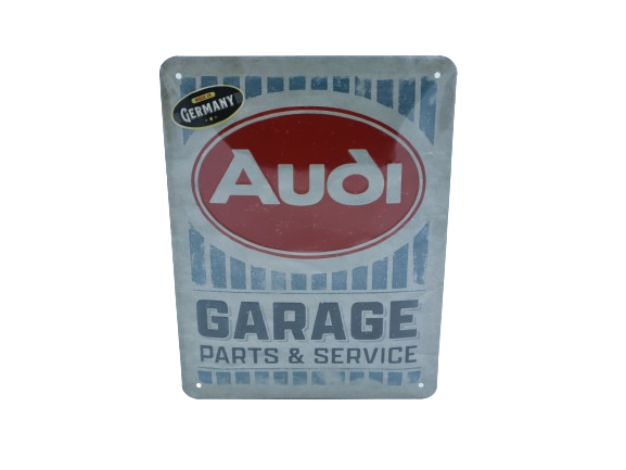 Original Audi Heritage Blechschild "Garage Parts & Service"