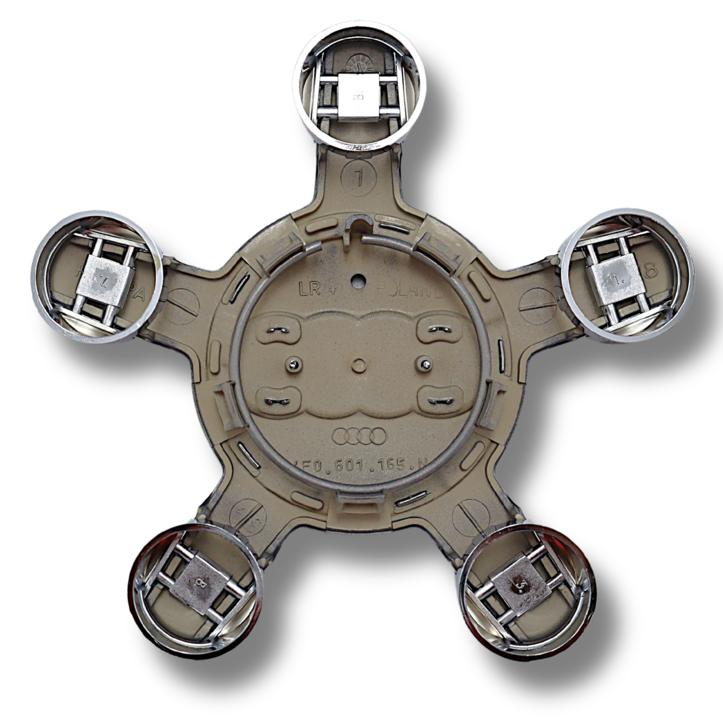Original Audi A3 A4 A5 A6 A7 A8 Q5 TT Radzierkappe, silber Radkappen Nabendeckel 4F0601165N