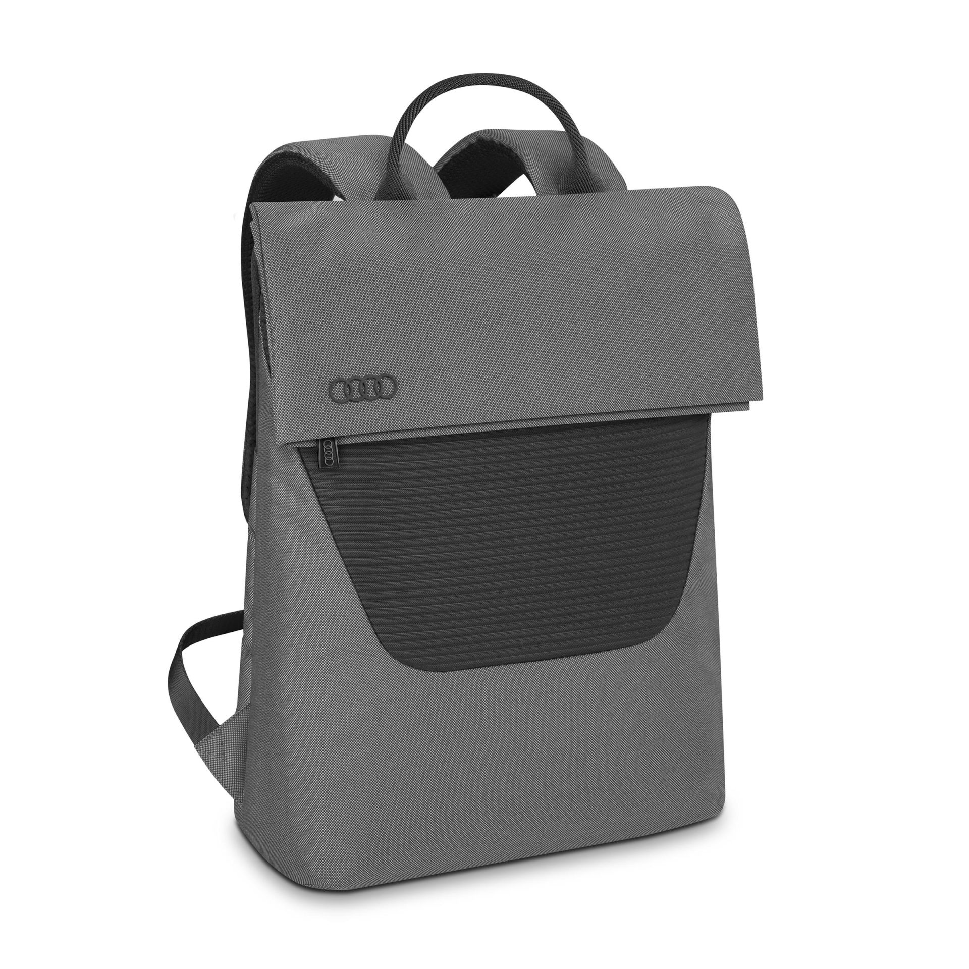 Original Audi Rucksack, grau-schwarz inkl. Laptopfach Ringe