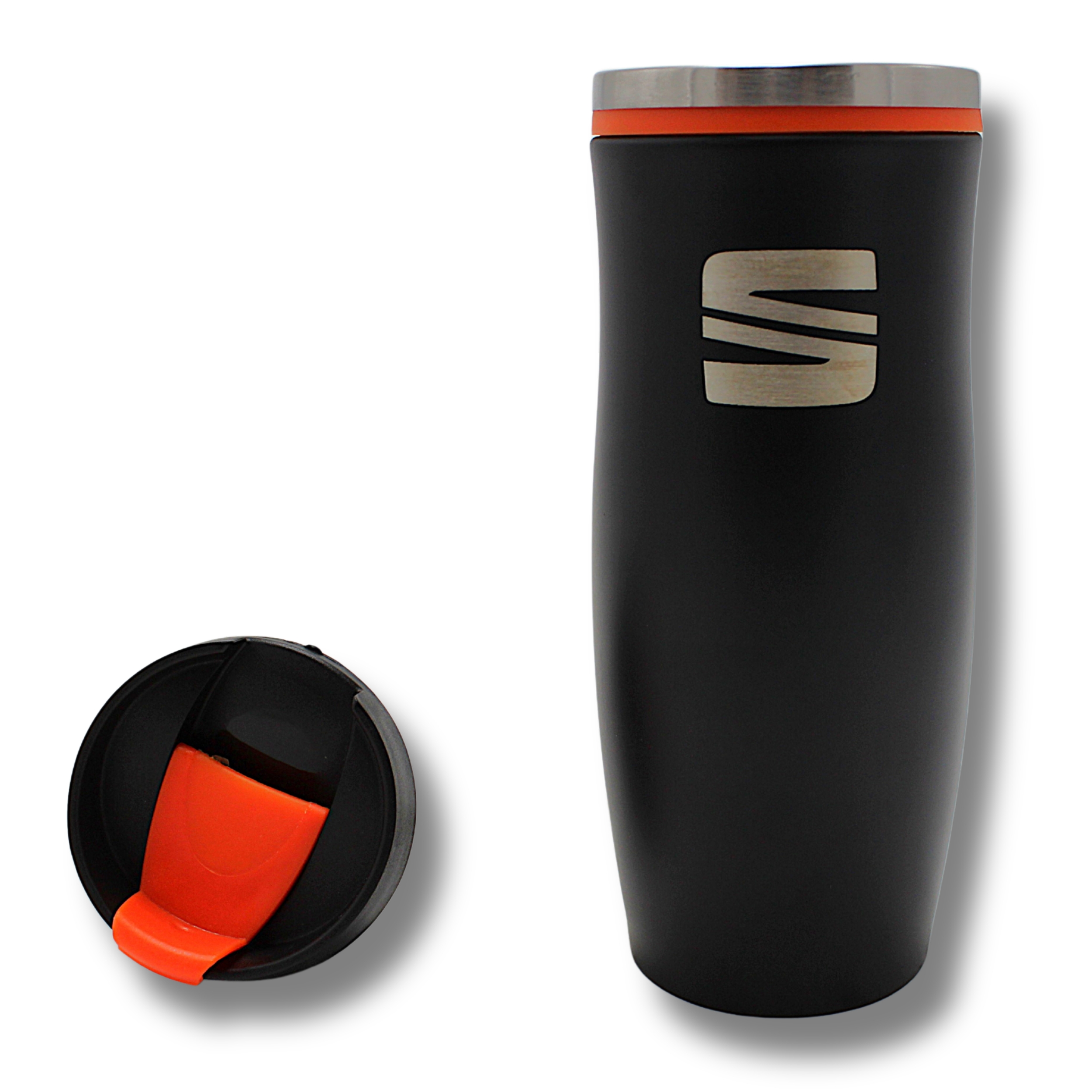 Original Seat Thermosflasche Edelstahl, schwarz/orange - 6H1069604KAA