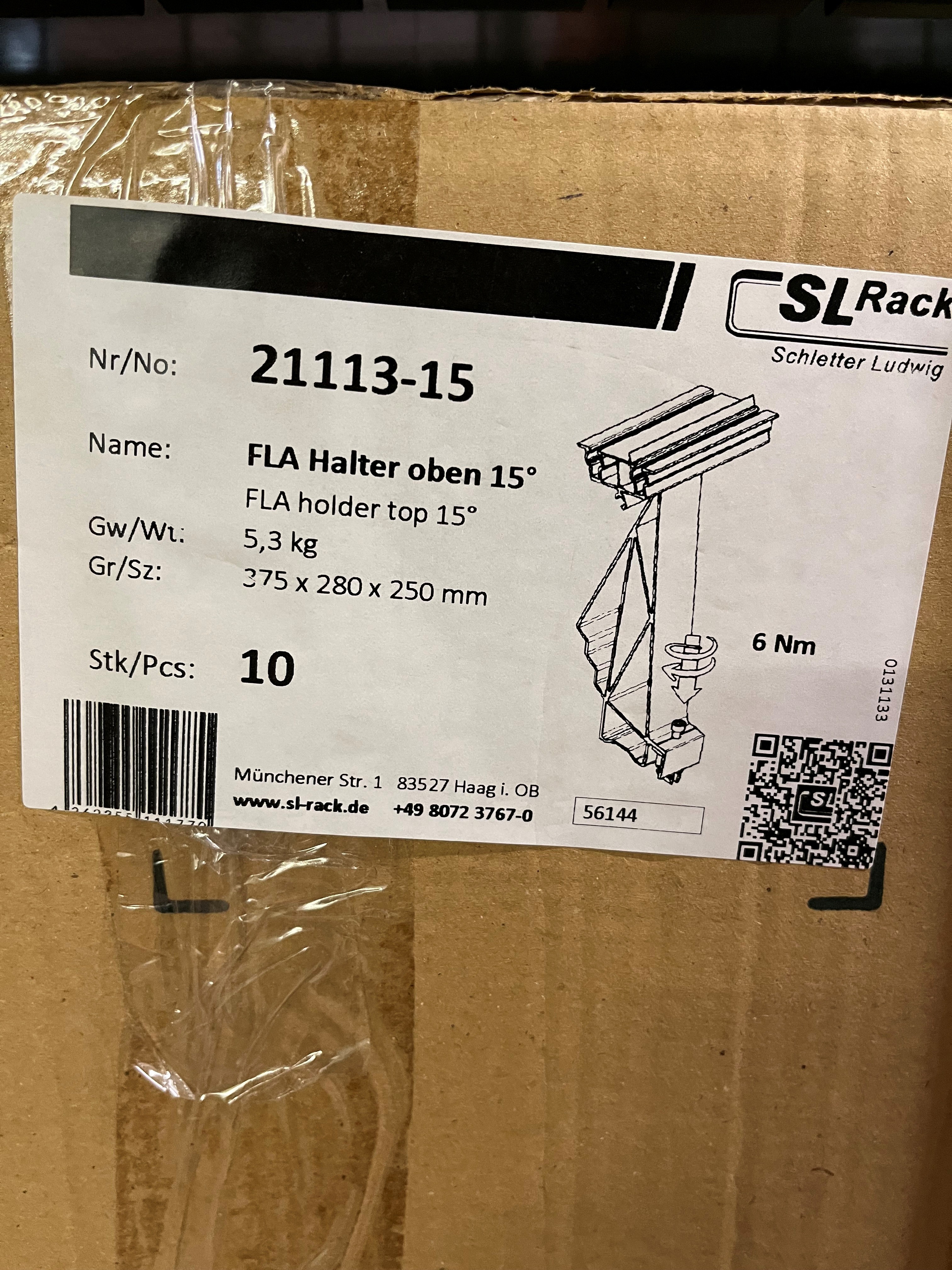 SL-Rack FLA Halter oben 15°