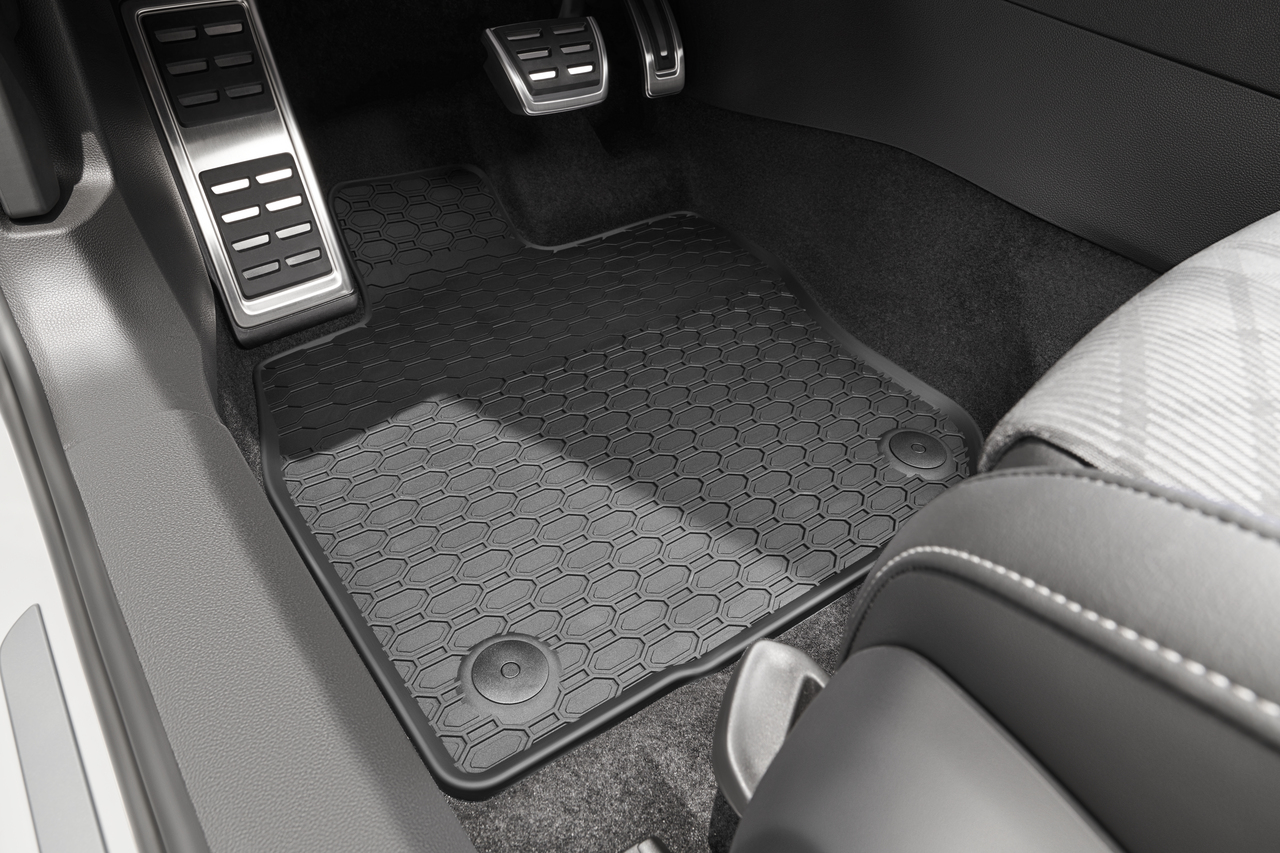 Original VW Passat B9 Satz Allwetterfußmatten Set Gummimatten vorne & hinten mit Druckknopf-Befestigung