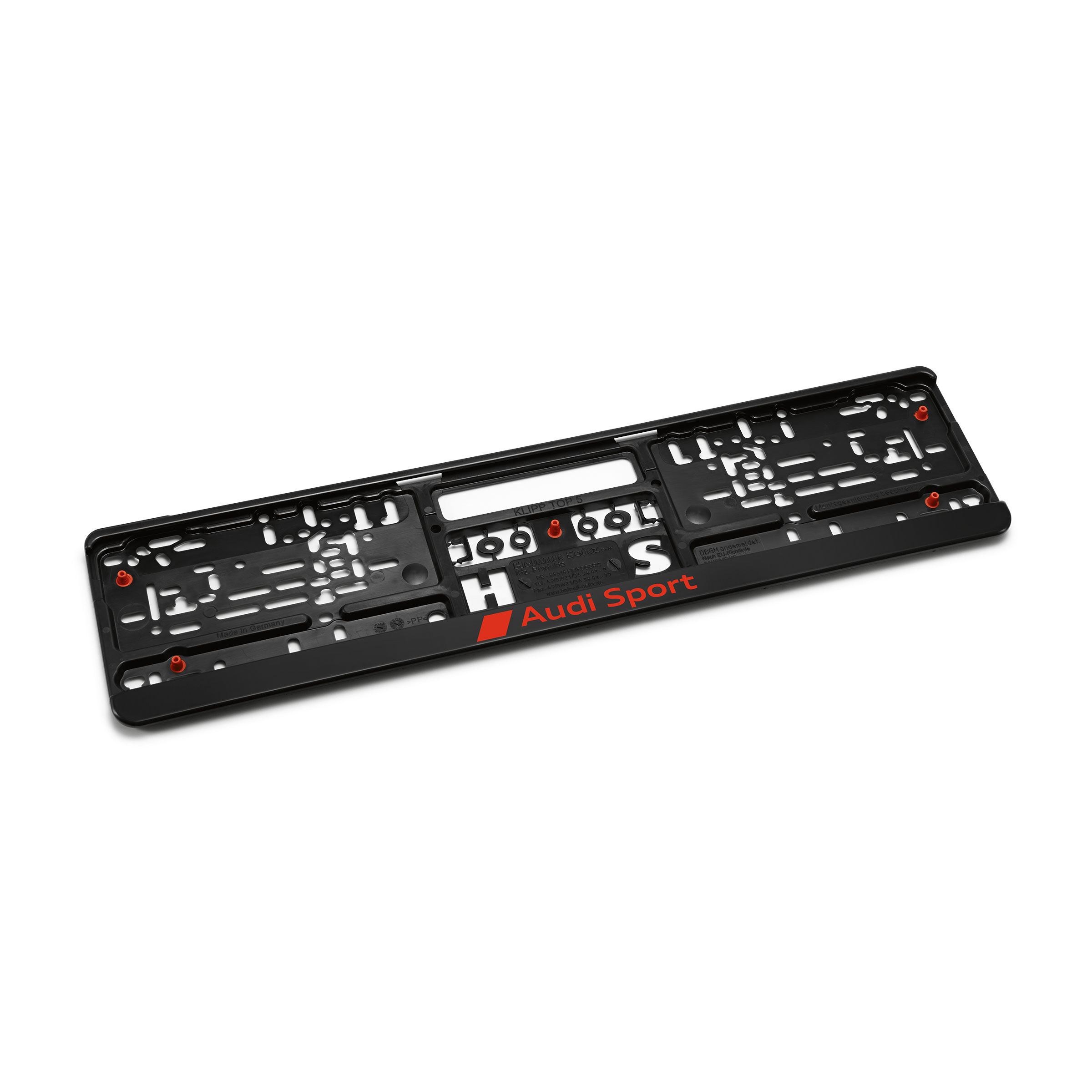 Original Audi Sport Kennzeichenhalter Kennzeichenverstärker Nummernschild schwarz