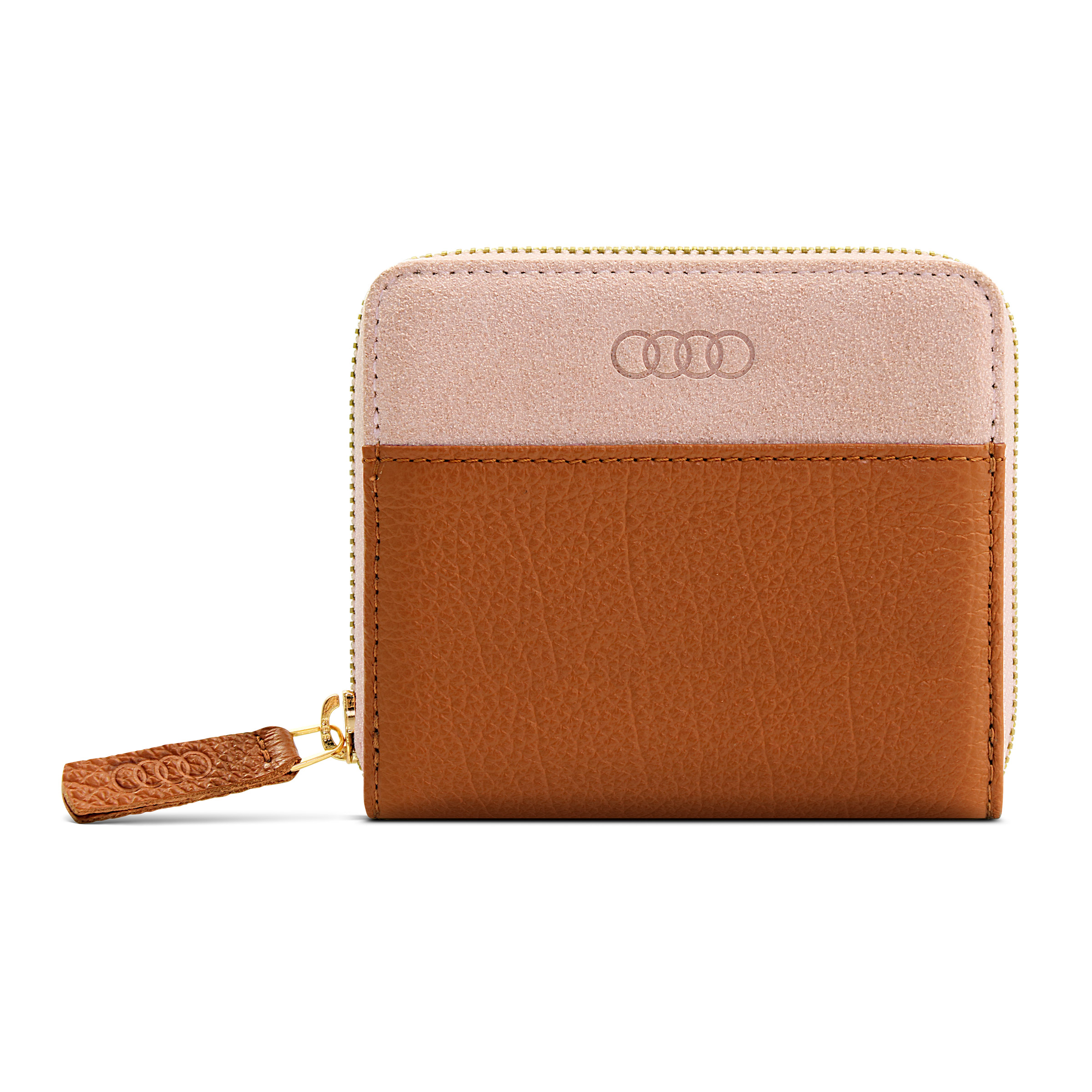 Original Audi Geldbörse Leder klein Damen braun rosé Geldbeutel Geldbörse Portemonnaie