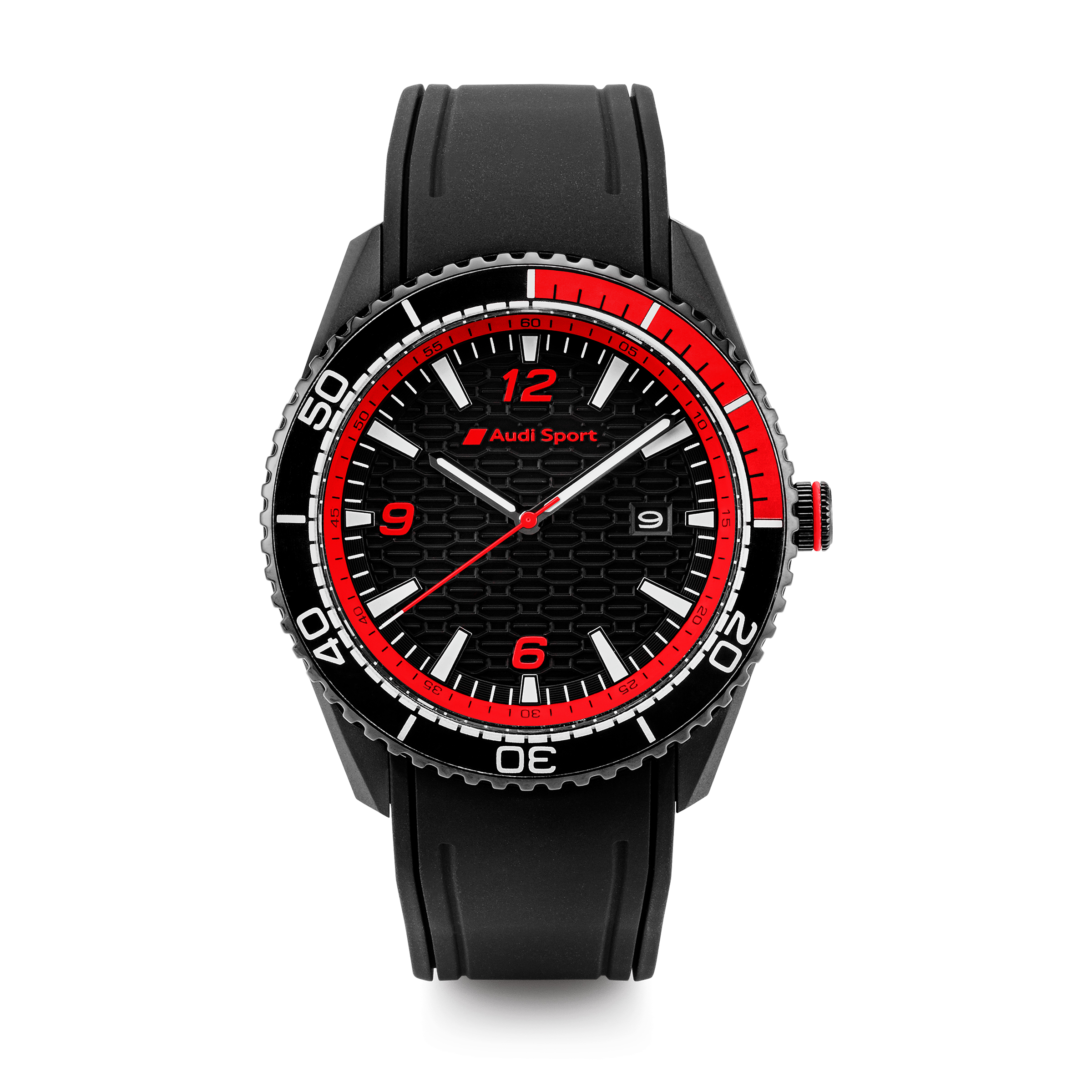 Original Audi Sport Uhr, Herren, schwarz/rot 