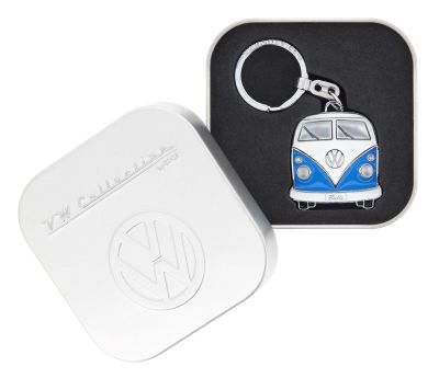 Original VW Bulli T1 Bus Schlüsselanhänger in Geschenkdose, blau