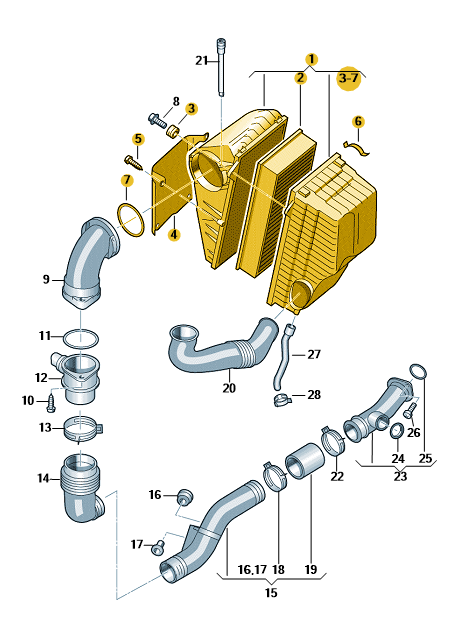 Original VW Touareg Luftfilter links
