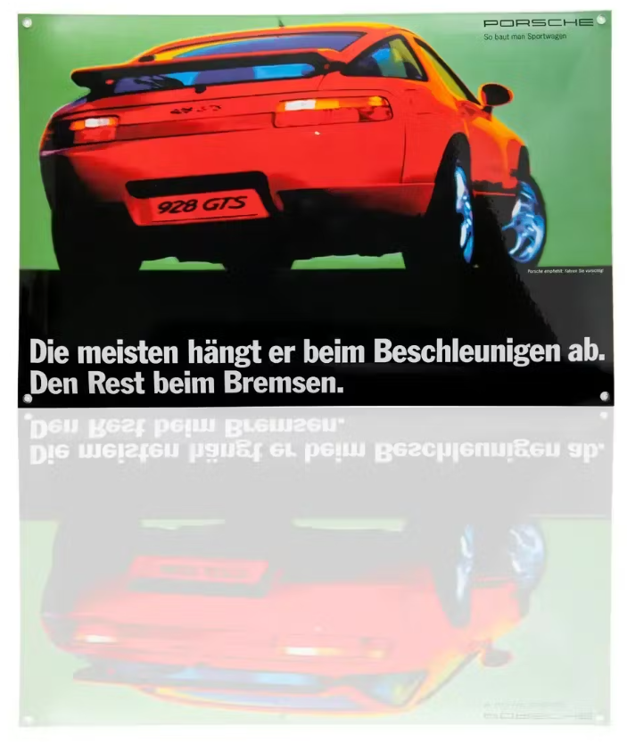 Porsche Classic Emailleschild 928 GTS