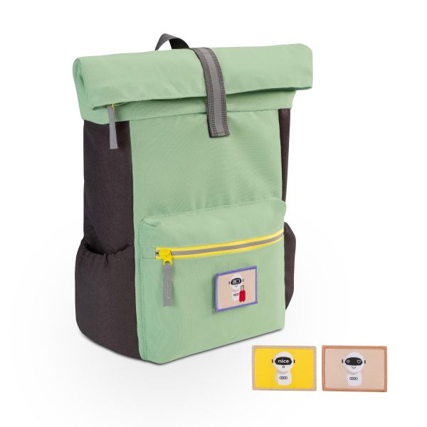 Original Audi Rucksack ADUI, Kinder, grau/grün