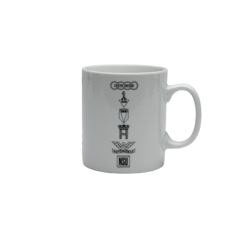 Original Audi Heritage Tasse mit allen Traditionsmarken