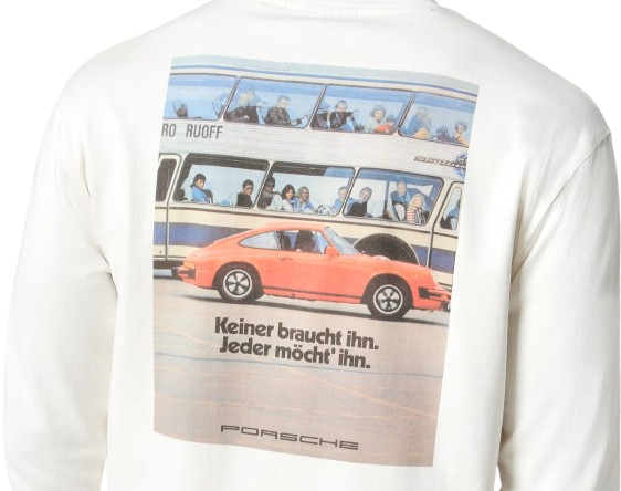 Original Porsche Retro Longsleeve, Sweater, beige - WAP816-Konfig