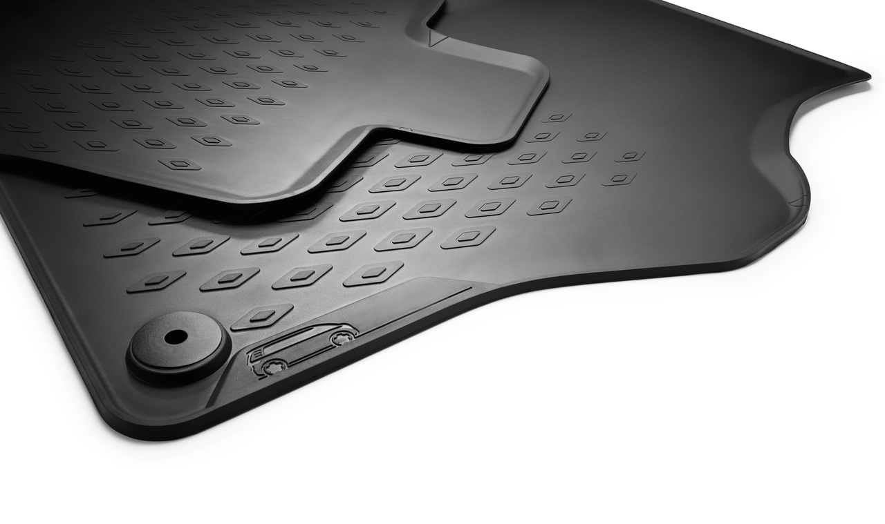 Original VW ID. Buzz Allwetterfußmatten Gummimatten vorne mit Druckknopf-Befestigung