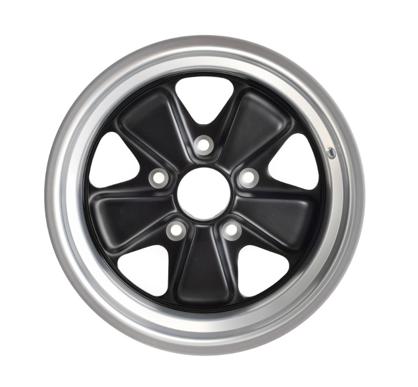 Original Porsche Leichtmetallrad geschmiedet 8Jx15 ET10,6, Stern schwarz, Felgenhorn poliert - 91136102042