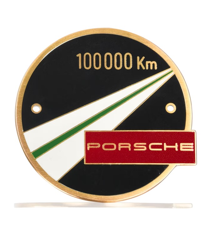 Original Porsche Classic Plakette "100.000 km" - PCG100000