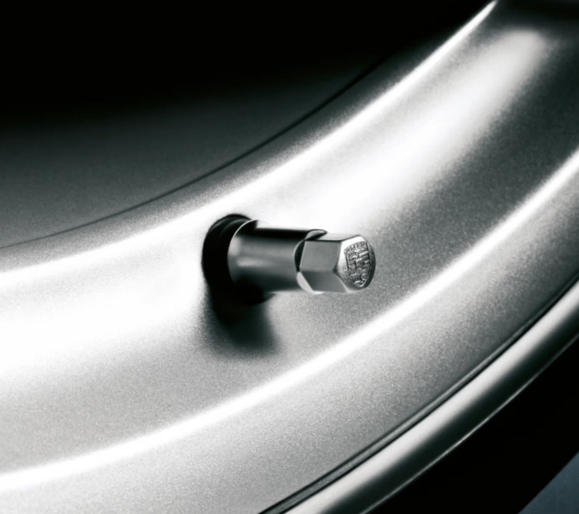 Original Porsche Ventilkappen mit Porsche Wappen Logo Emblem - 00004460100