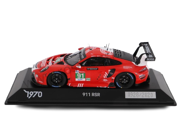 Original Porsche 911 RSR 24 Le Mans 2020 Ltd. Modellauto 1:43, rot-weiß - WAP0209010MLEM
