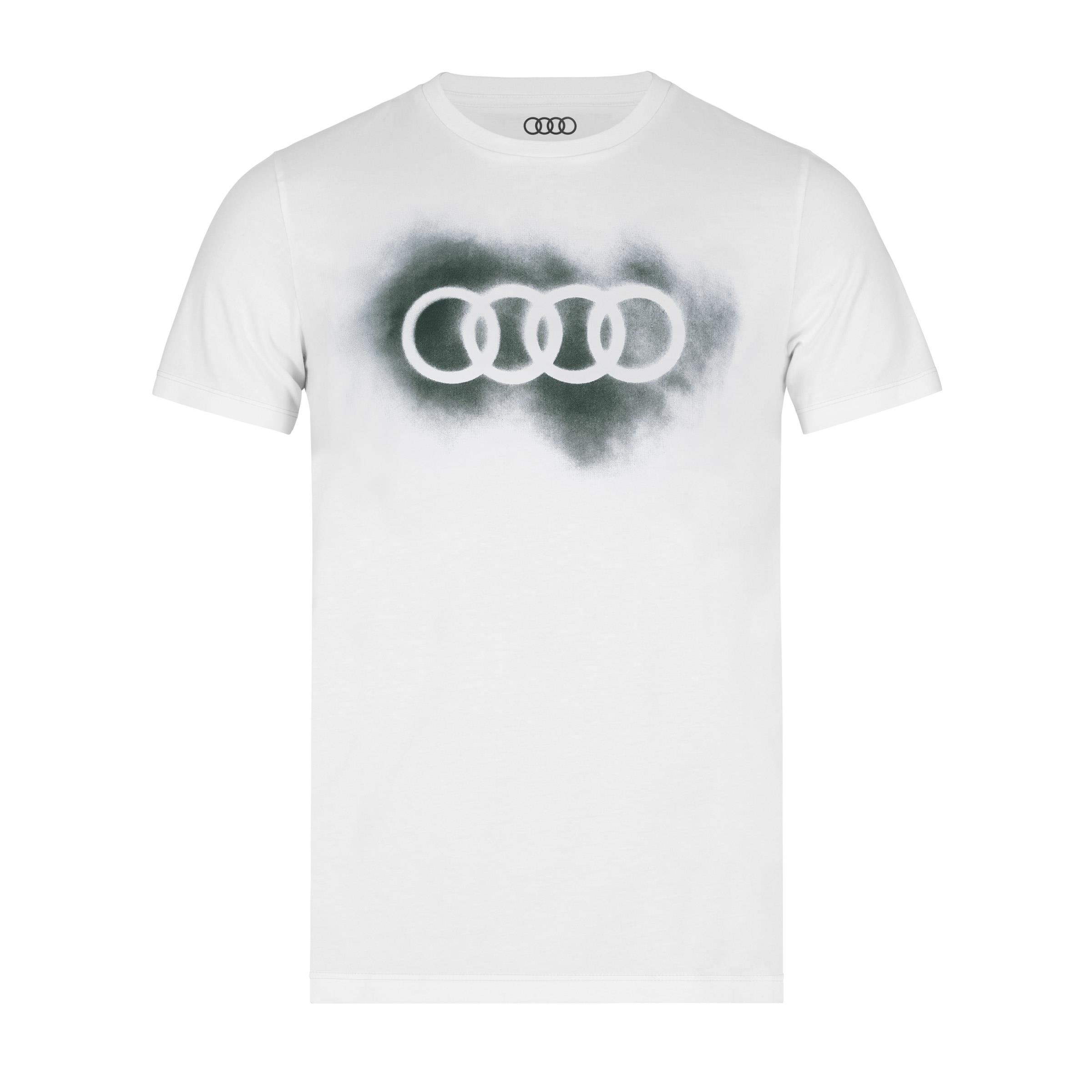 Original Audi T-Shirt Ringe, Herren, weiß T Shirt