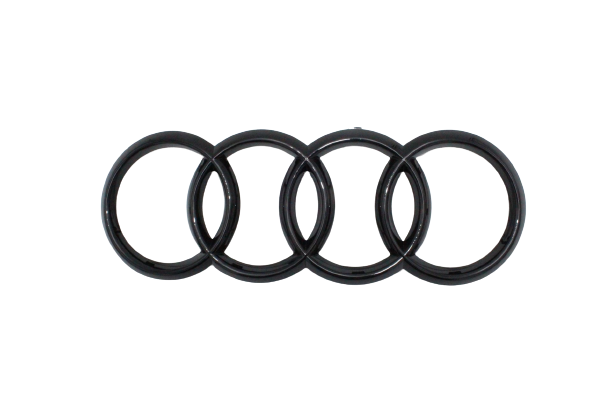 Original Audi Schriftzug Audi Ringe, schwarz glänzend, vorne