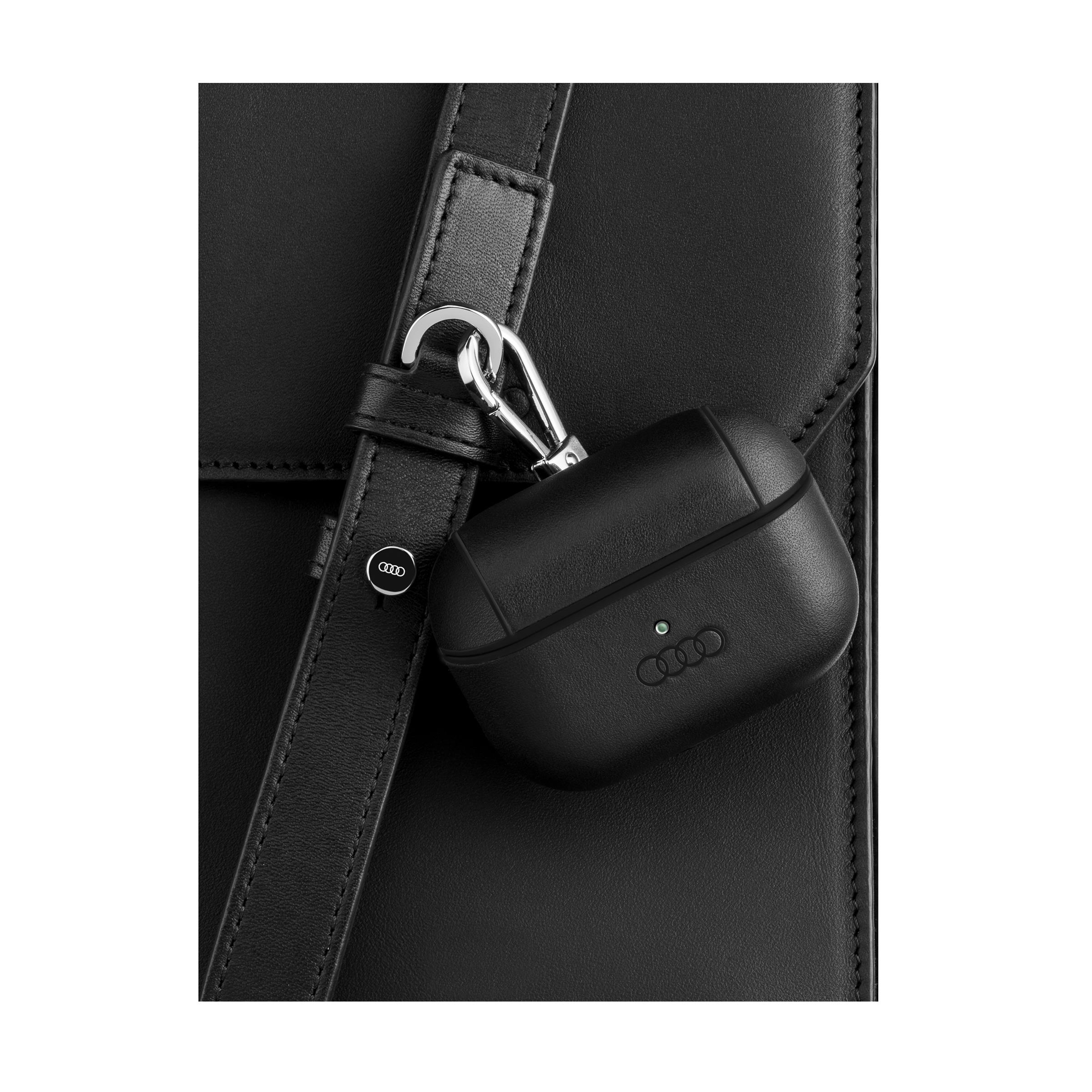 Original Audi Airpods Pro Hülle Leder schwarz Kopfhörer Etui 