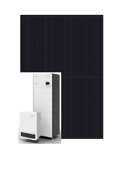 Photovoltaik-Paket 14,8 kWp Glas-Folie Black + 8,8 kWh Fenecon Batteriespeicher