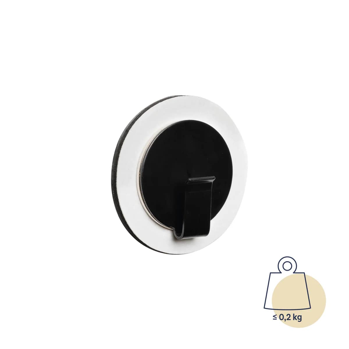 Silwy Magnet-Haken CLEVER BLACK inkl. Metall-Nano-Gel-Pad WHITE