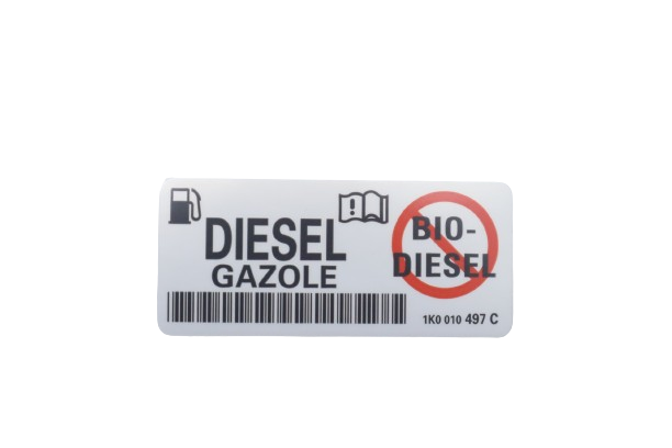 Original VW SEAT Skoda Kennschild für Kraftstoffeinfüllung Diesel