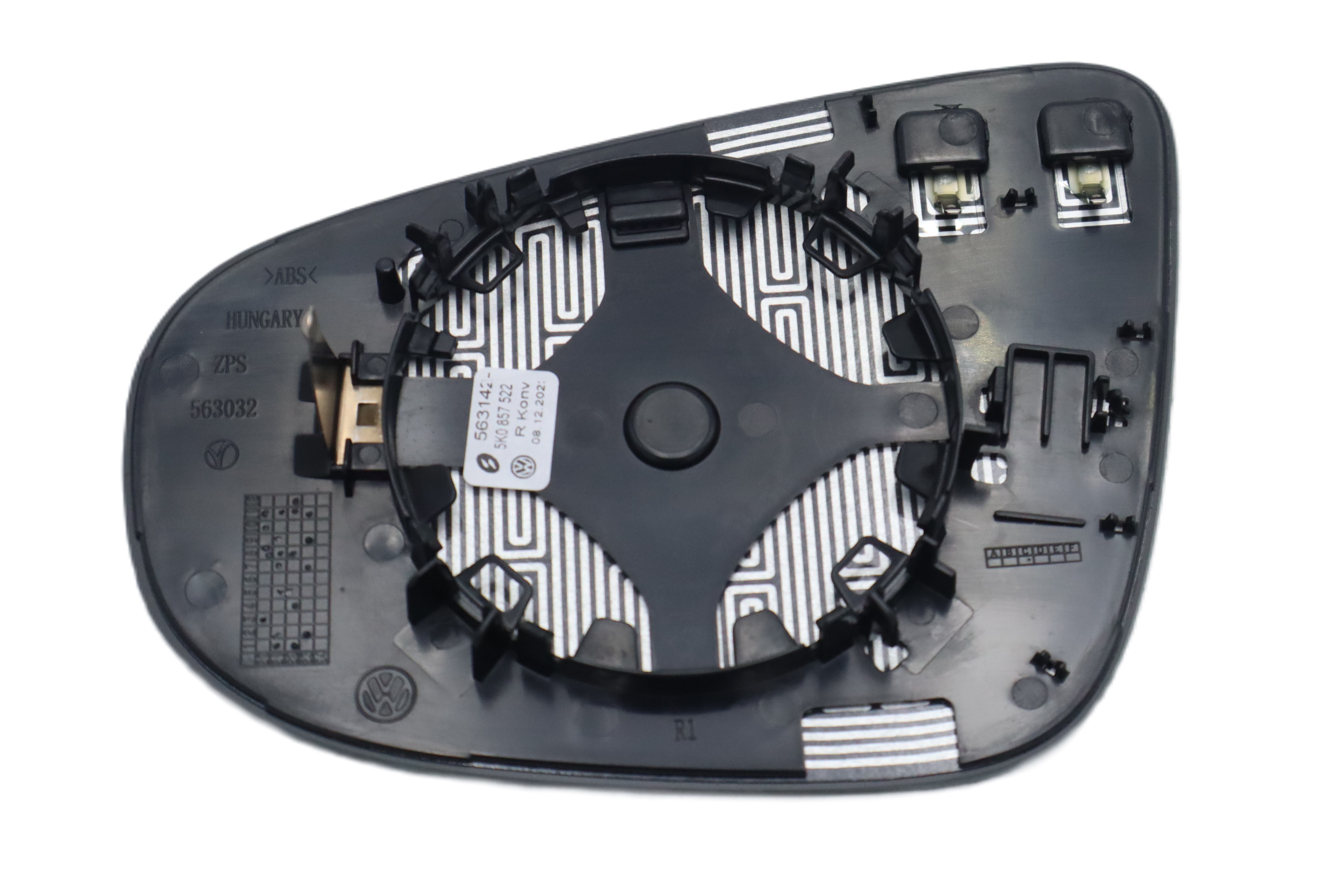 Original VW Golf Touran Spiegelglas rechts konvex mit Trägerplatte Außenspiegel