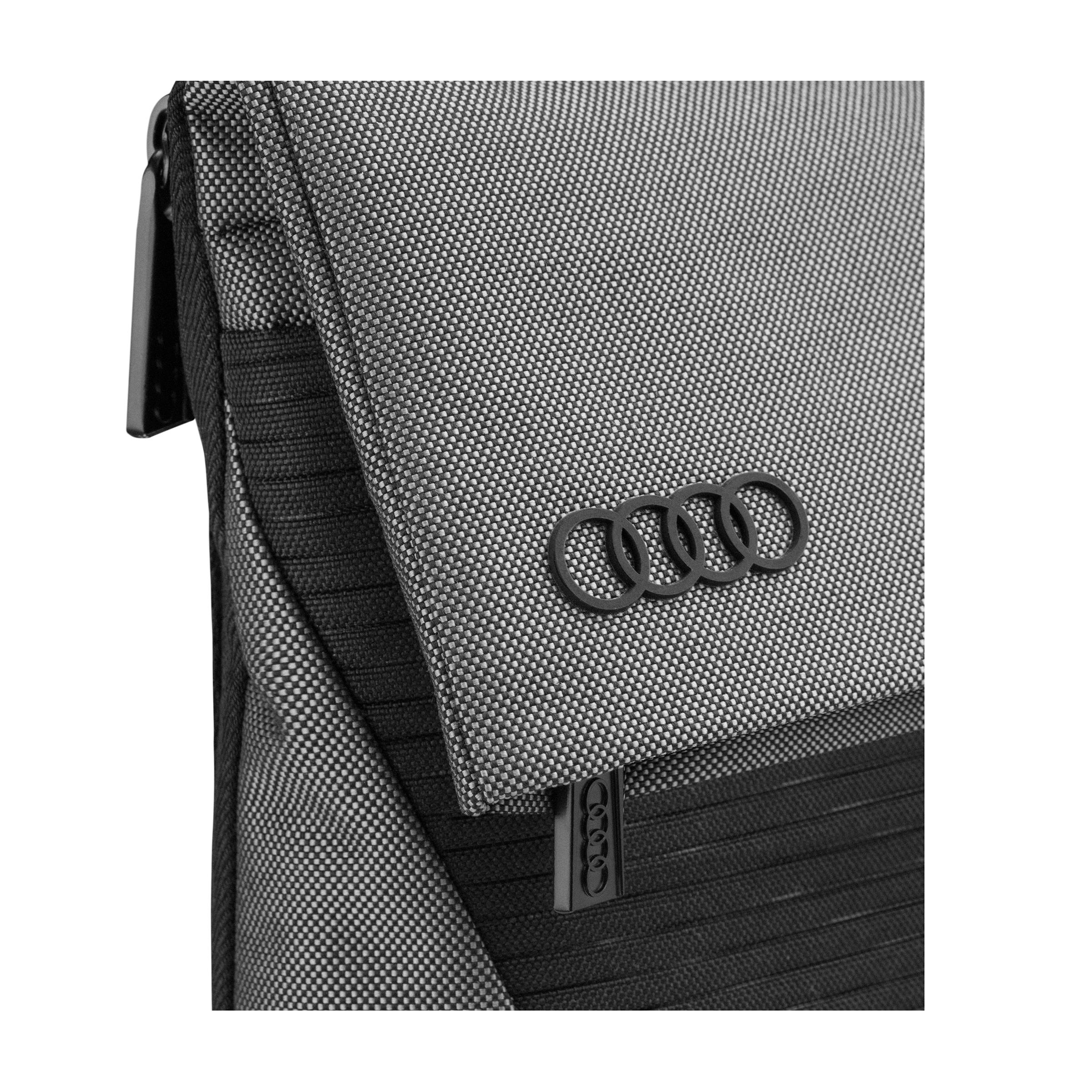 Original Audi Schultertasche Rucksack Freizeittasche Umhängetasche grau-schwarz
