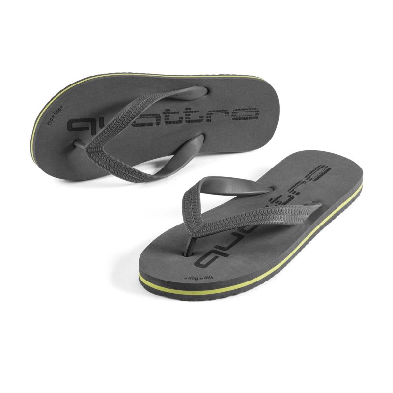 Original quattro Zehentrenner Badeschlappen Badesandalen flip flop, grau