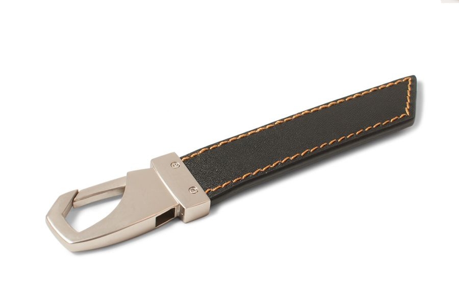 Original Skoda Kodiaq Leder Schlüsselanhänger, schwarz Keyring Anhänger Karabiner