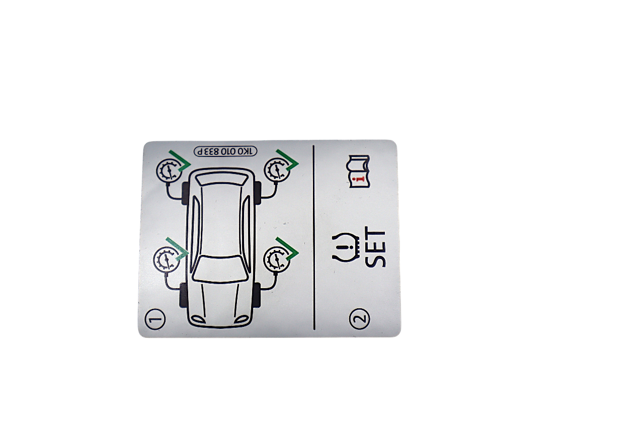 Original Audi SEAT Skoda VW Kennschild für Fahrzeuge mit Reifendruckkontrollsystem