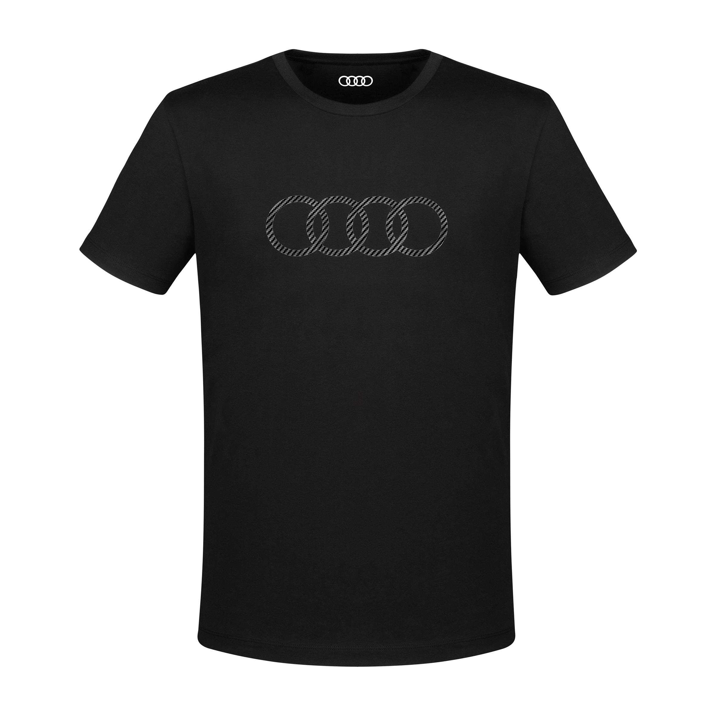 Original Audi T-Shirt Ringe, Herren, schwarz T Shirt
