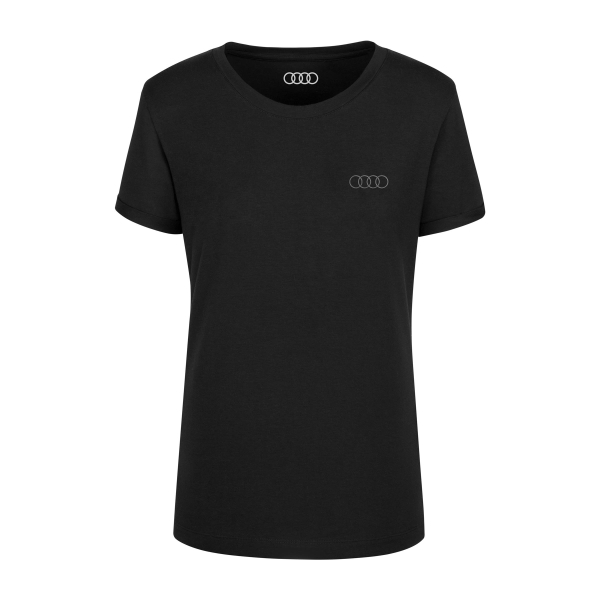 Original Audi T-Shirt Ringe, Damen, schwarz
