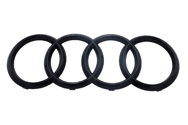 Original Audi Q8 RSQ8 Emblem Schriftzug Audi Ringe schwarz-glänzend vorne