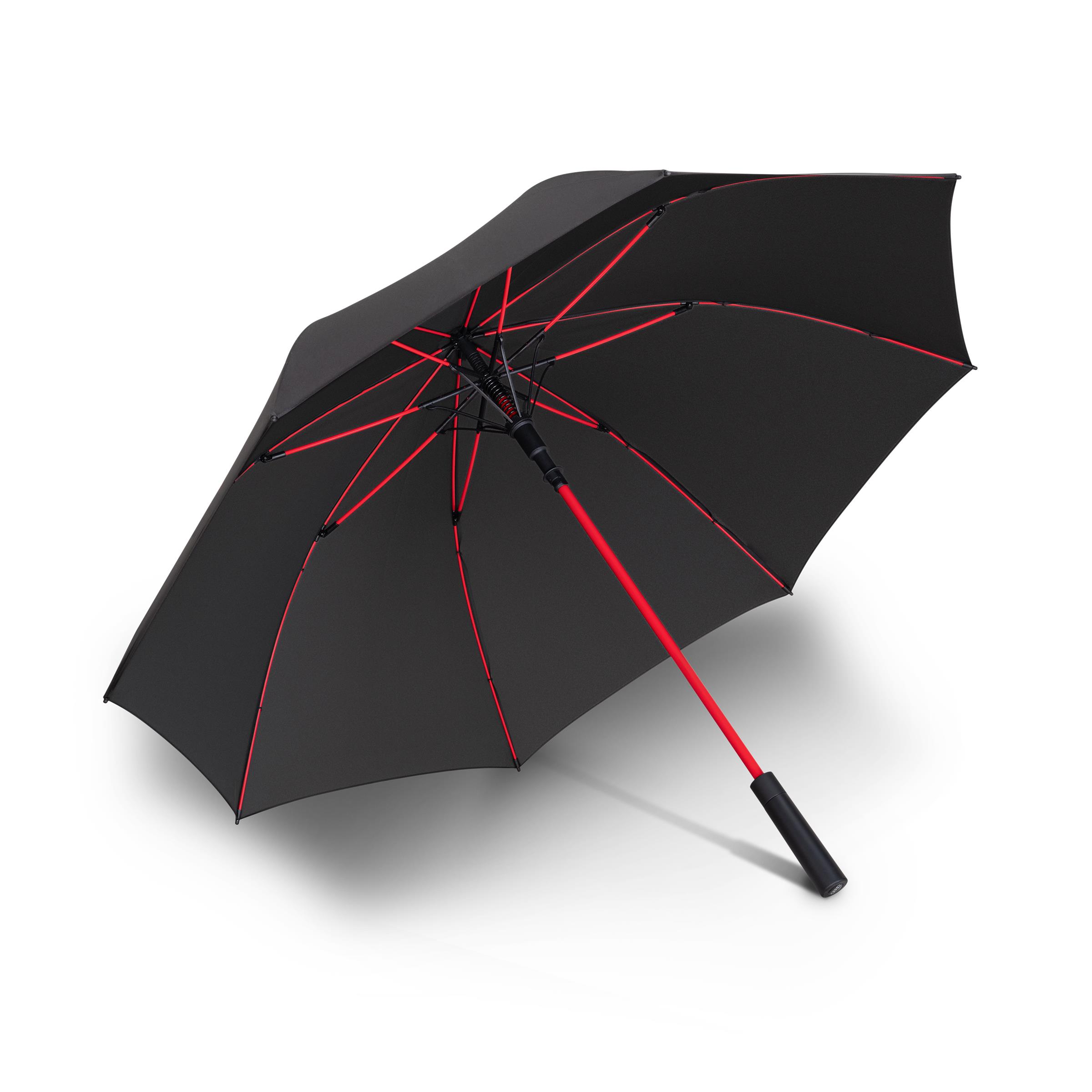 Original Audi Sport Stockschirm, schwarz/rot, groß