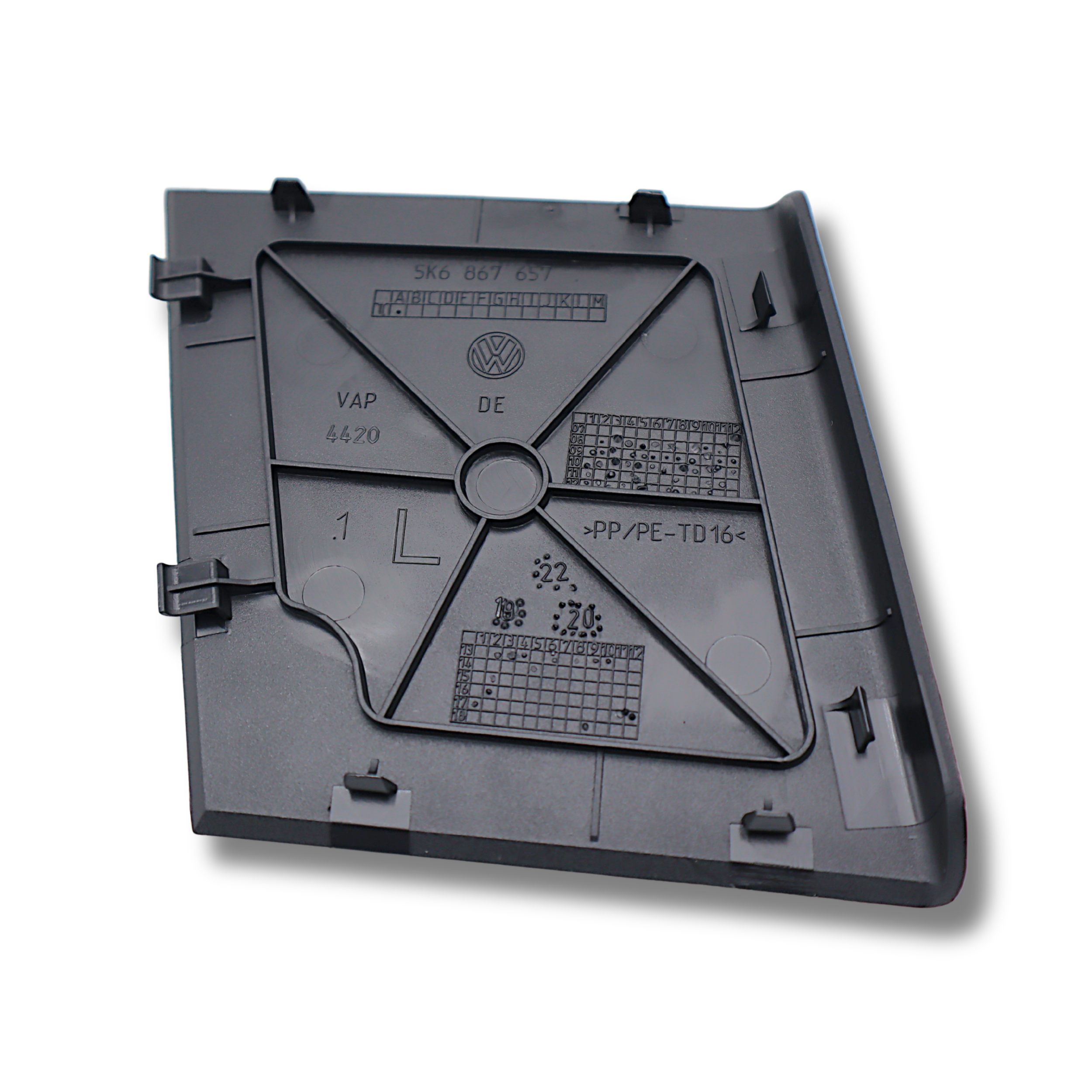 Original VW Golf Wartungsklappe hinten links, titanschwarz Kofferraumverkleidung Laderaumabdeckung